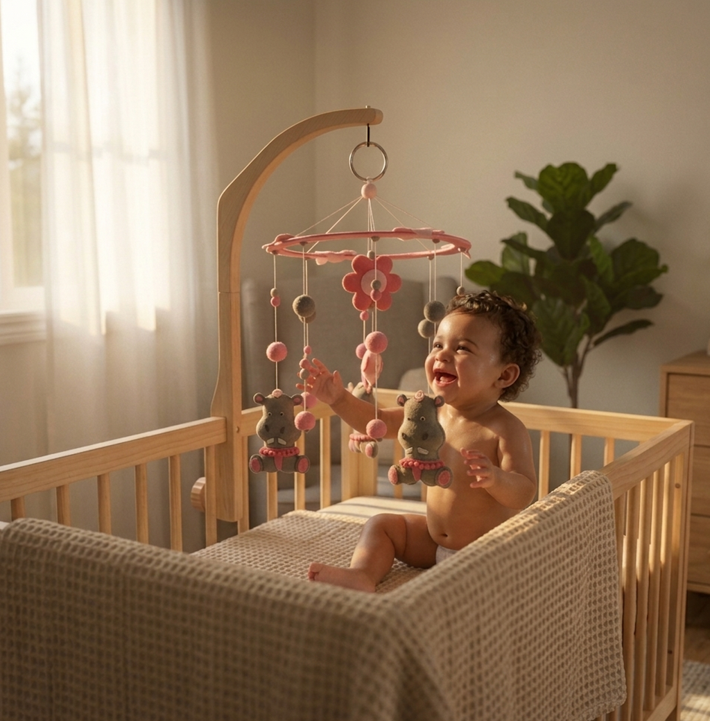Nursery Mobile – Dancing Hippo