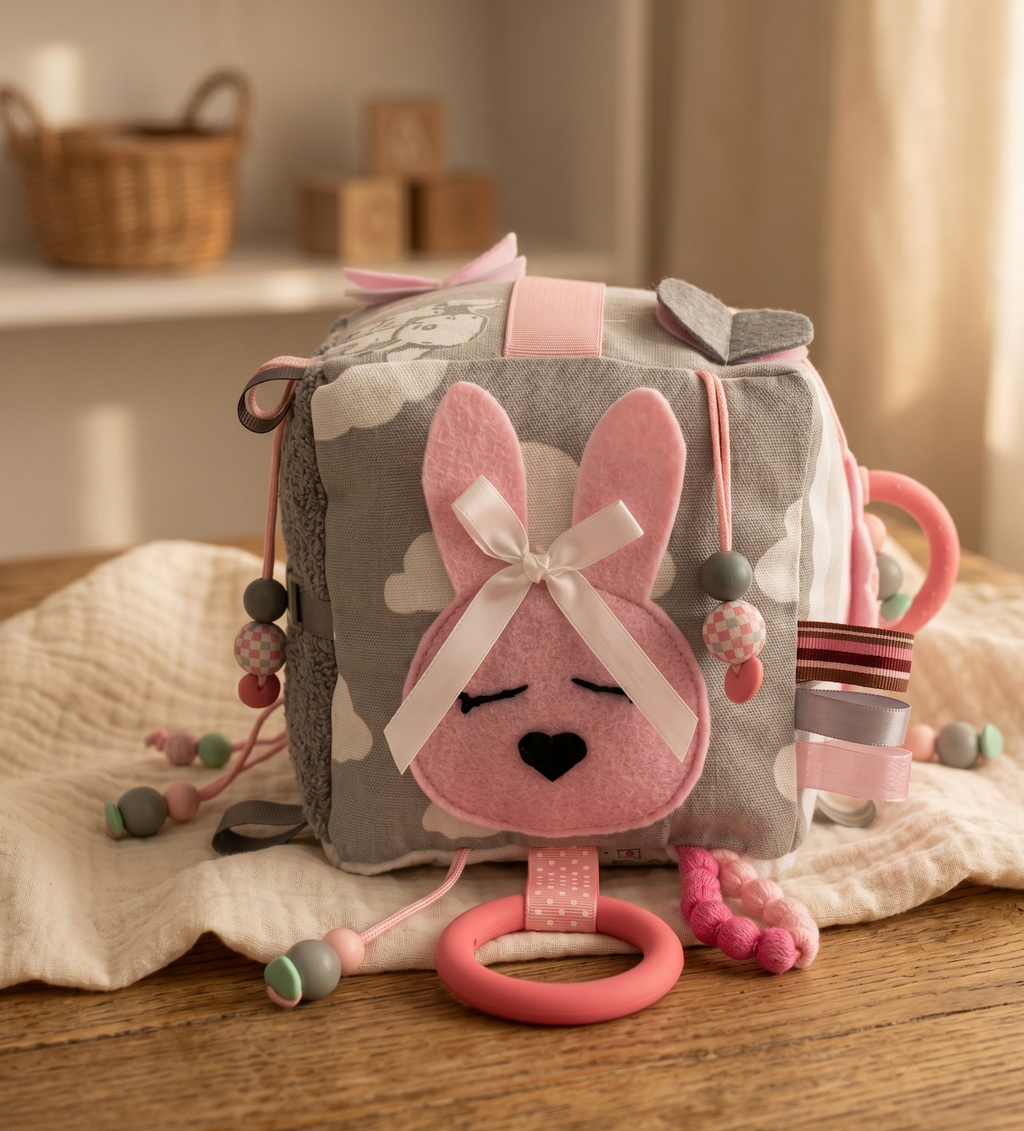 Sensory Cube – Bunny Pink