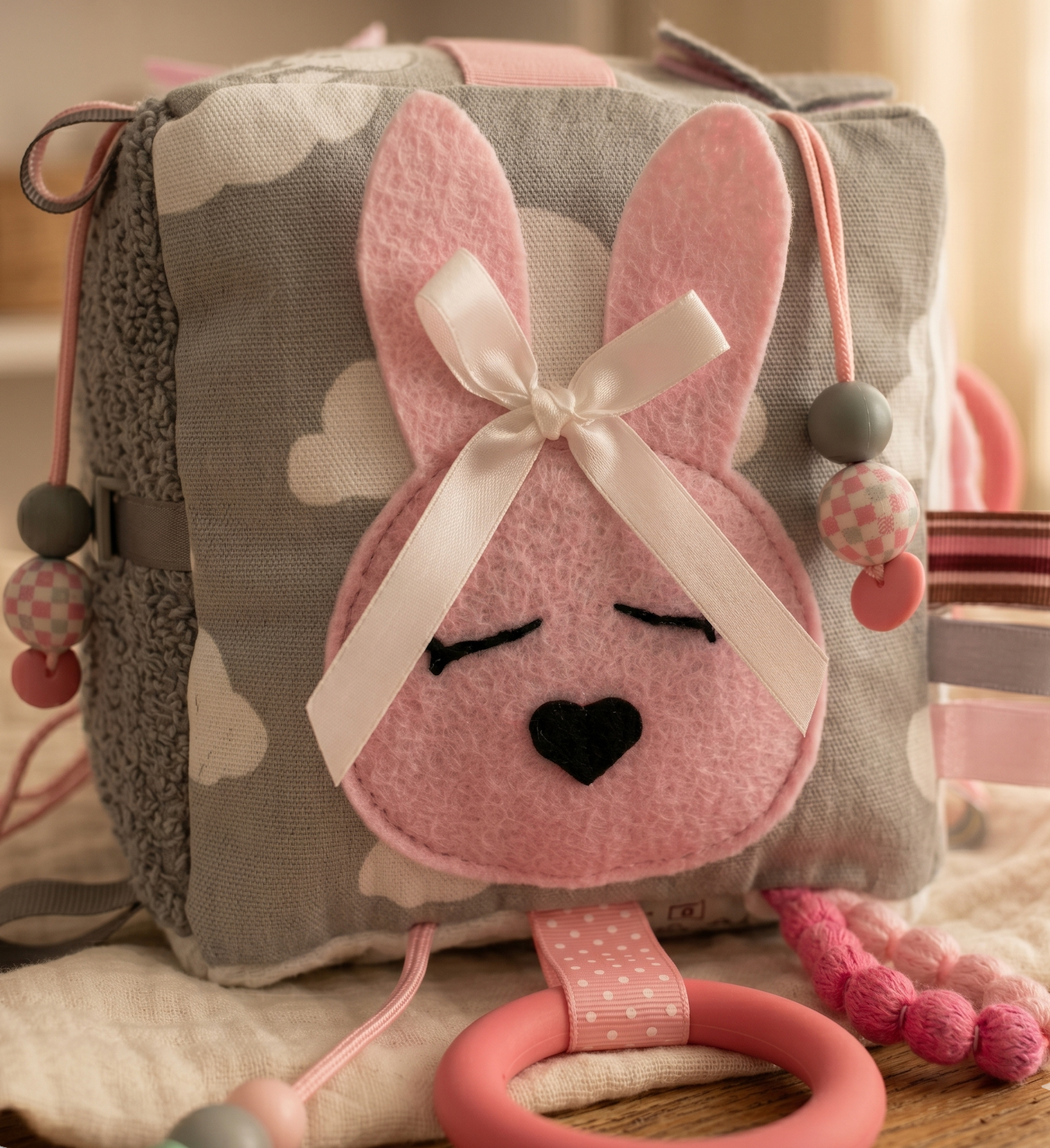 Sensory Cube – Bunny Pink